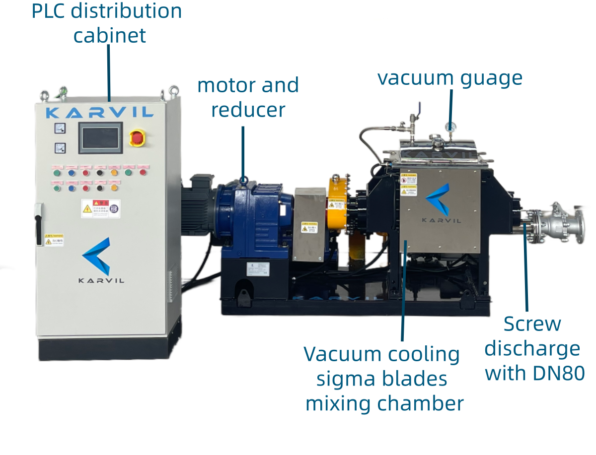 High-Wear-Screw-Discharge-Vacuum-Kneader (5) Pétrisseur sous vide à haute usure (5)
