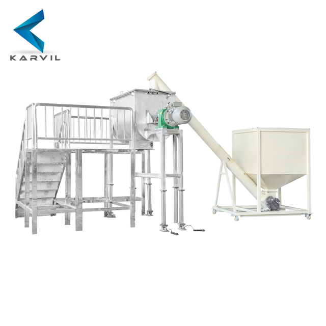 Mélangeur à ruban avec mangeoire