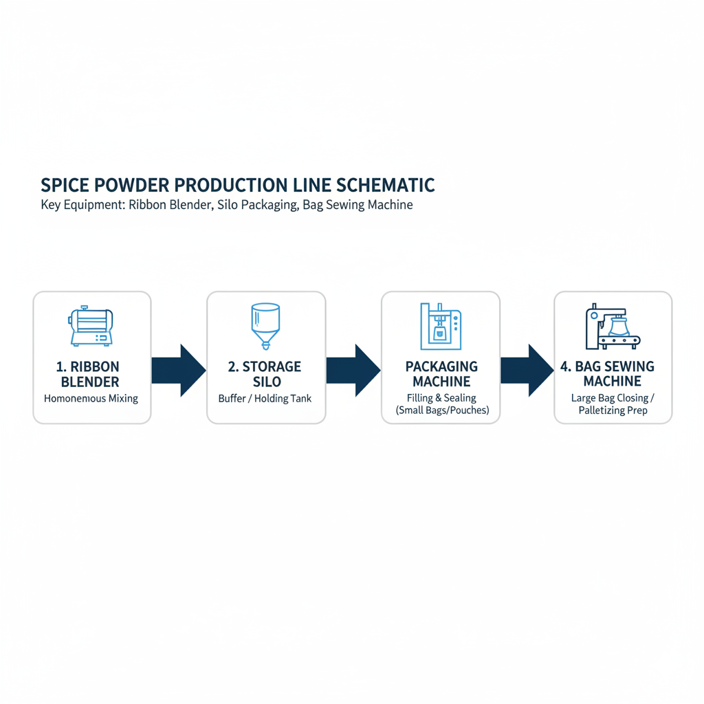 Ligne de mélange et de conditionnement de poudres